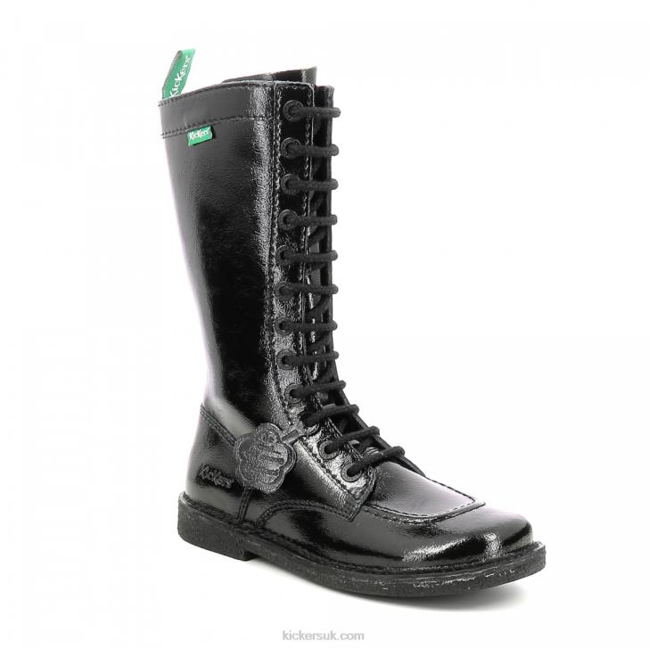 Meetkiknew Black Patent Kickers ZDBR291 Women