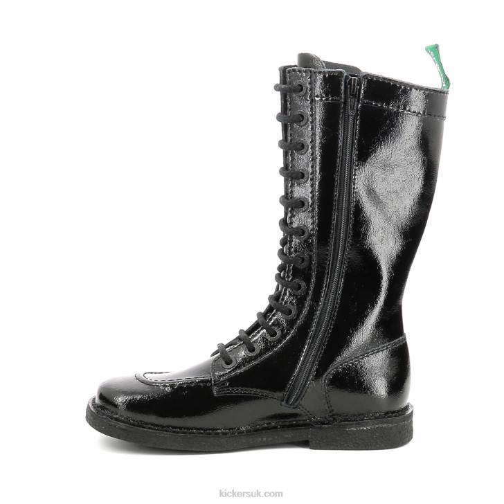 Meetkiknew Black Patent Kickers ZDBR291 Women