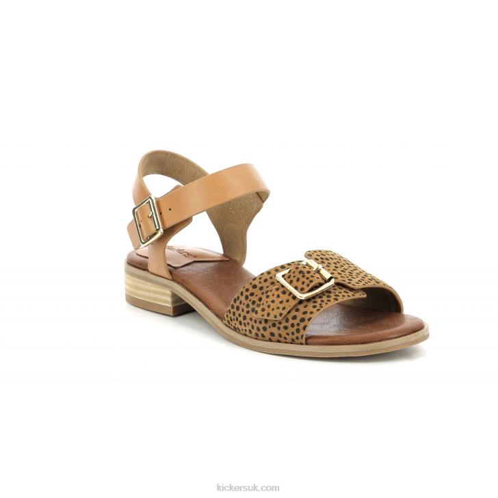 Bucidi Camel Black Print Kickers ZDBR43 Women