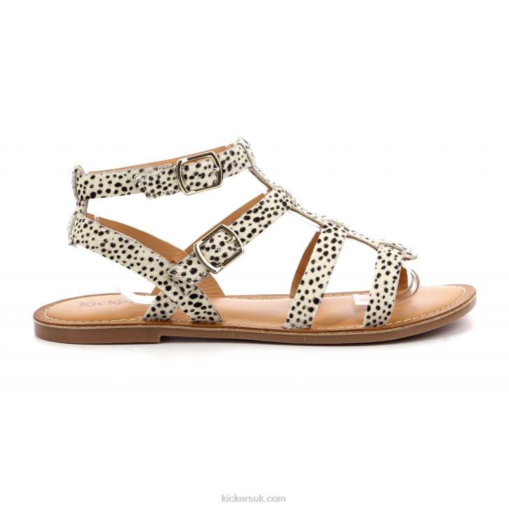 Kick Dazed White Brown Printing Kickers ZDBR74 Women