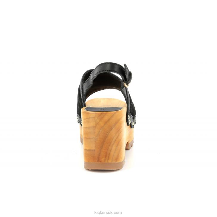 Kick Wedge Wood Black Kickers ZDBR12 Women
