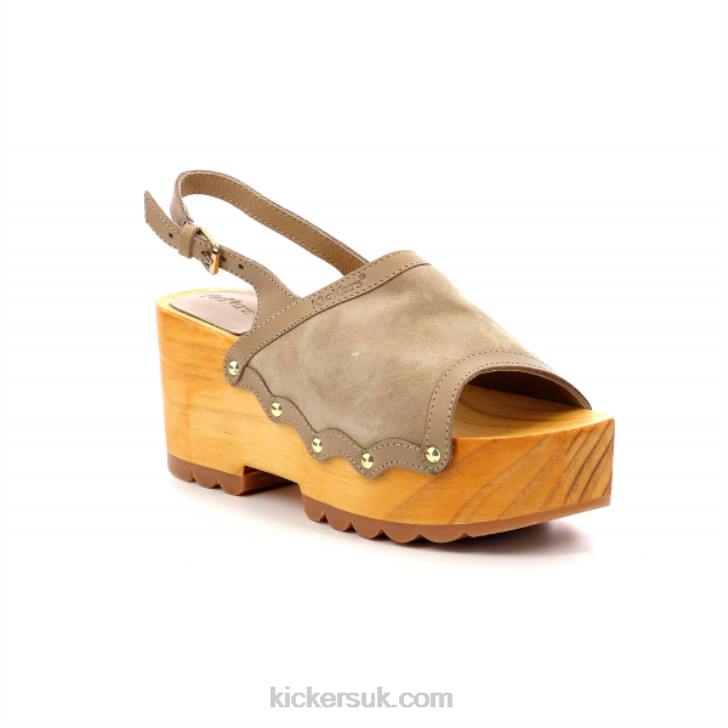 Kick Wedge Wood Light Beige Kickers ZDBR13 Women