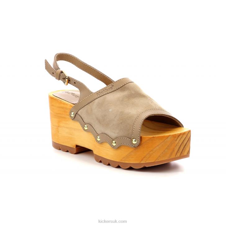 Kick Wedge Wood Light Beige Kickers ZDBR13 Women