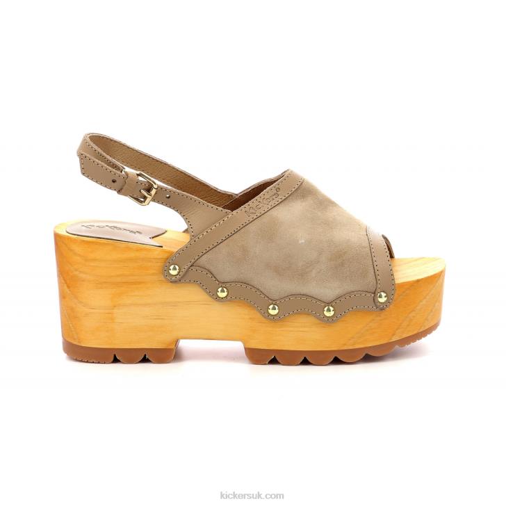 Kick Wedge Wood Light Beige Kickers ZDBR13 Women