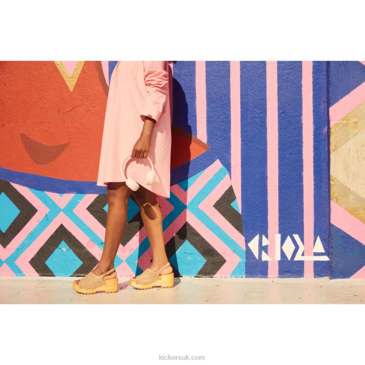 Kick Wedge Wood Light Beige Kickers ZDBR13 Women